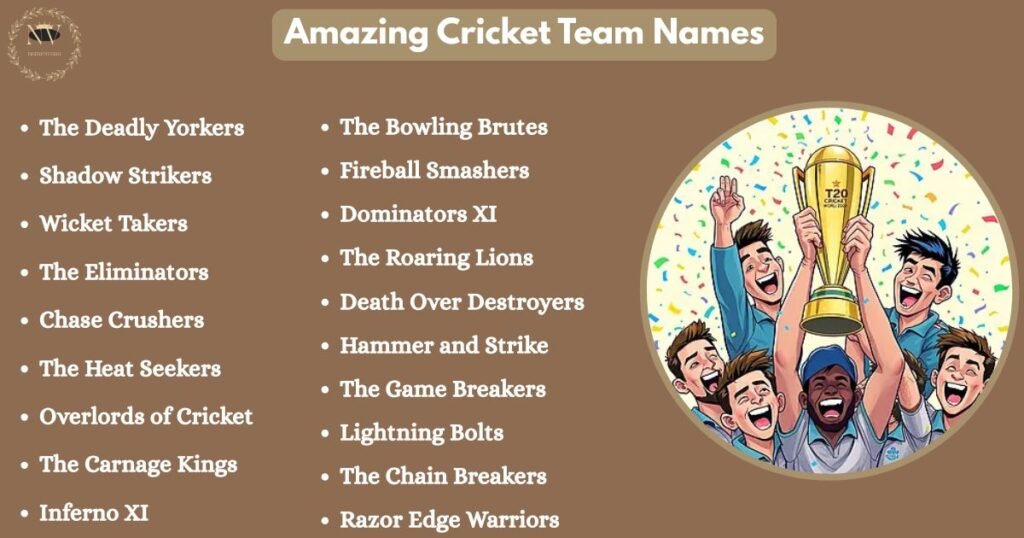 Amazing Cricket Team Names