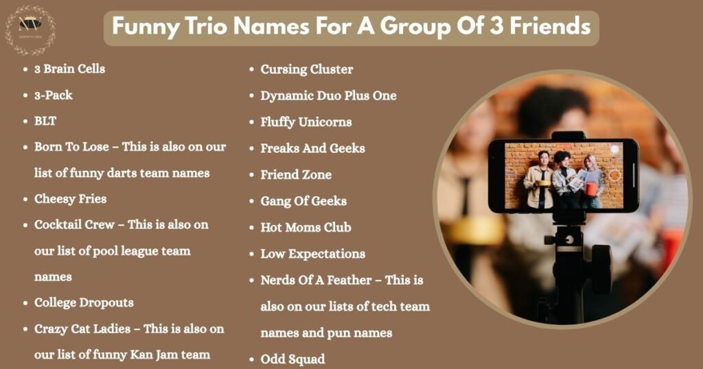 Funny Trio Names For A Group Of 3 Friends